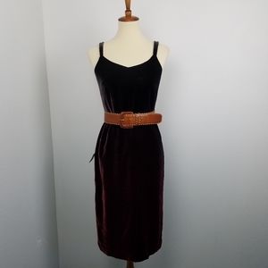 Loft Ombre Velvet Sleeveless Silk Dress Size 4